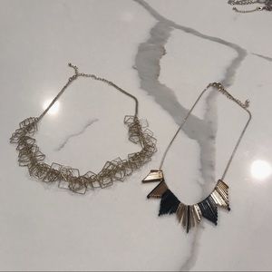 Gold Geometric Necklaces